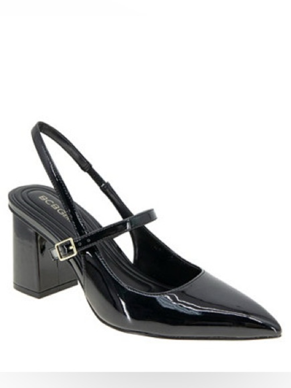 BCBG Black Patent Leather Pointed Slingback Pump